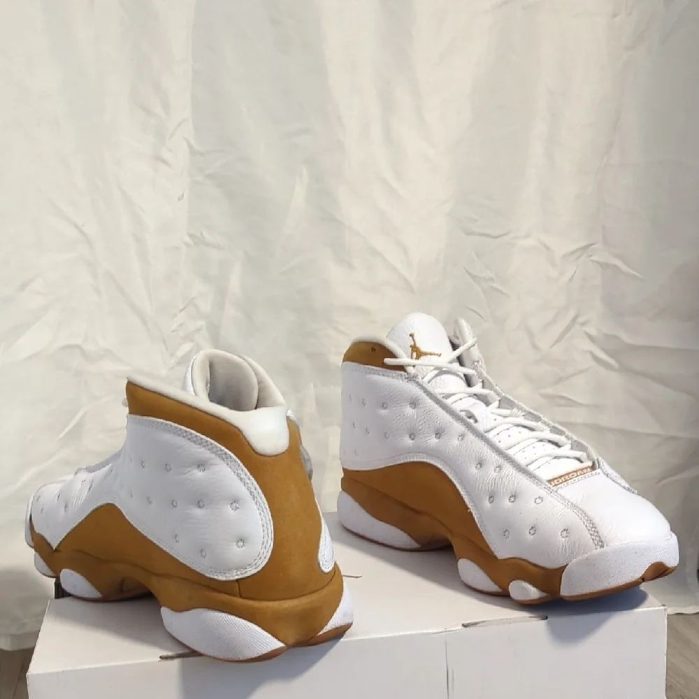 White and Tan High-Top Sneakers - Picture 1 of 3